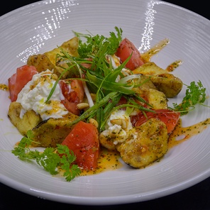 Хрустящие баклажаны со страчателлой