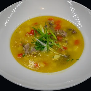 Чечевичный крем-суп с ягнёнком